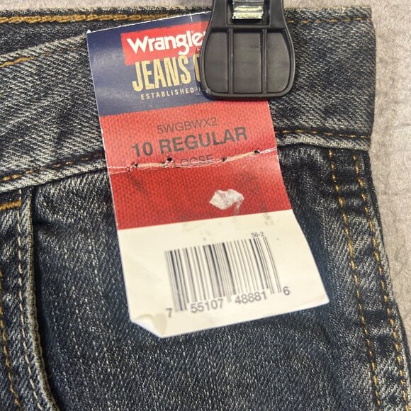 Wrangler Jeans Boys Loose Fit Dark Wash Adjustable Waistband Pants Size 10 - Picture 9 of 13